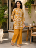 YELLOW COTTON STRAIGHT LINE CO-ORD SET FOR DAY OUT