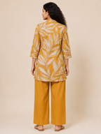 YELLOW COTTON STRAIGHT LINE CO-ORD SET FOR DAY OUT