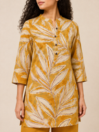 YELLOW COTTON STRAIGHT LINE CO-ORD SET FOR DAY OUT