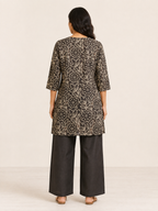BLACK COTTON STRAIGHT LINE CO-ORD SET FOR CASUAL WEAR