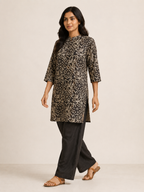 BLACK COTTON STRAIGHT LINE CO-ORD SET FOR CASUAL WEAR
