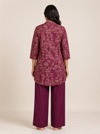 PEACH PINK COTTON STRAIGHT LINE CO-ORD SET FOR CASUAL WEAR