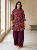 PEACH PINK COTTON STRAIGHT LINE CO-ORD SET FOR CASUAL WEAR
