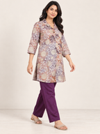PEACH COTTON STRAIGHT LINE CO-ORD SET FOR DAY EVENT