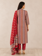 MULTICOLOUR COTTON A-LINE KURTA FOR CASUAL OUTING