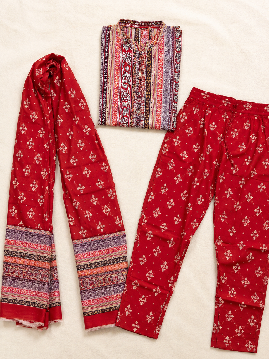 MULTICOLOUR COTTON A-LINE KURTA FOR CASUAL OUTING