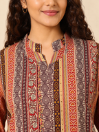 MULTICOLOUR COTTON A-LINE KURTA FOR CASUAL OUTING