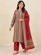 MULTICOLOUR COTTON A-LINE KURTA FOR CASUAL OUTING