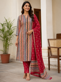 MULTICOLOUR COTTON A-LINE KURTA FOR CASUAL OUTING