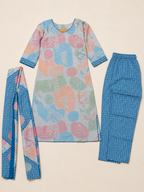 BLUE COTTON STRAIGHT KURTA SET FOR CASUAL OUTING
