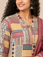 MULTI COLOUR STRAIGHT LINE COTTON KURTA SET FOR FESTIVAL
