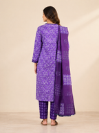 PURPLE COTTON KURTA SET FOR FESTIVAL