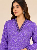 PURPLE COTTON KURTA SET FOR FESTIVAL
