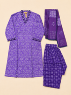 PURPLE COTTON KURTA SET FOR FESTIVAL