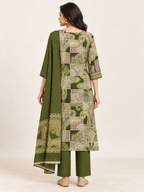 GREEN COTTON KURTA SET FOR CASUAL OUTING