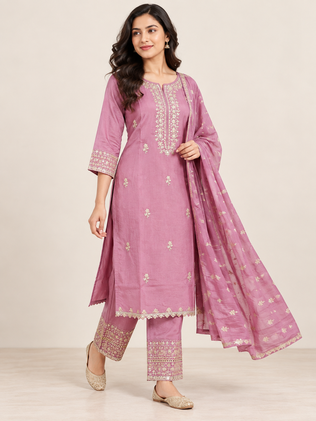 LAVENDER KURTA SET FOR FESTIVE SEASON