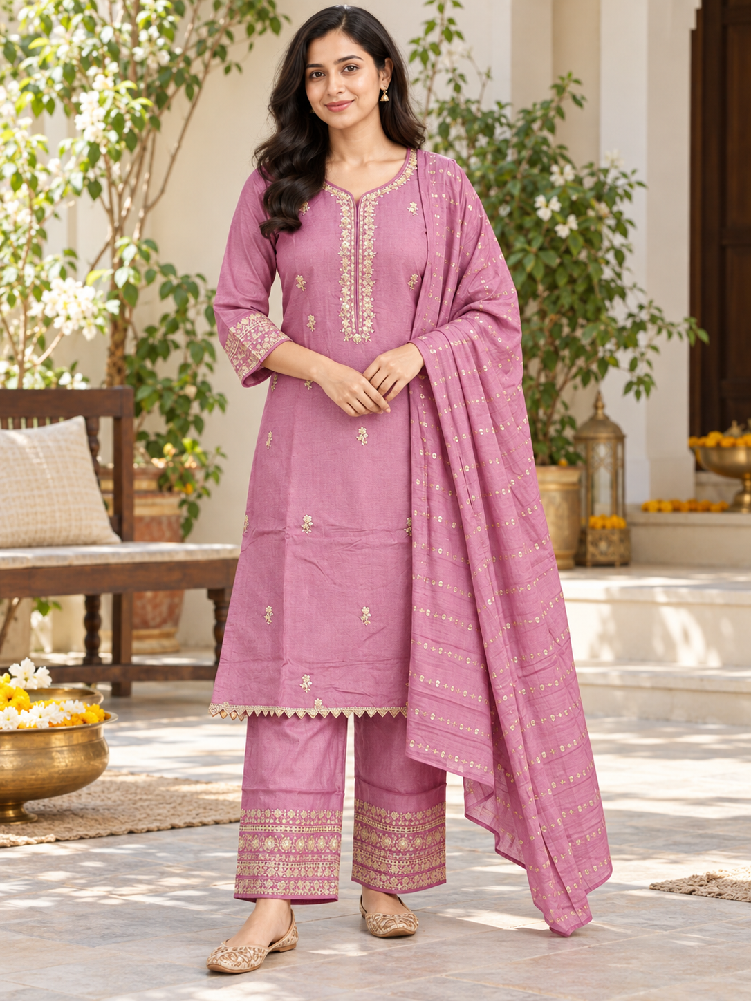 LAVENDER KURTA SET FOR FESTIVE SEASON