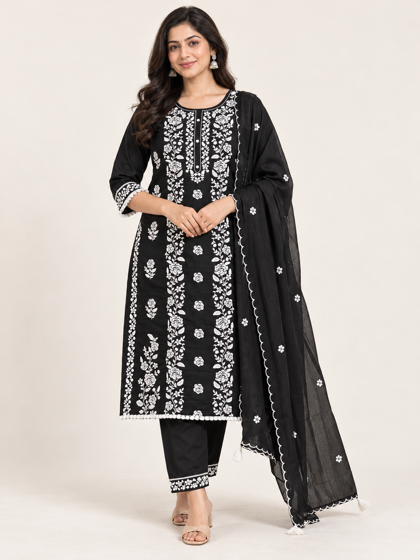 BLACK KURTA SET FOR FESTIVE SEASON