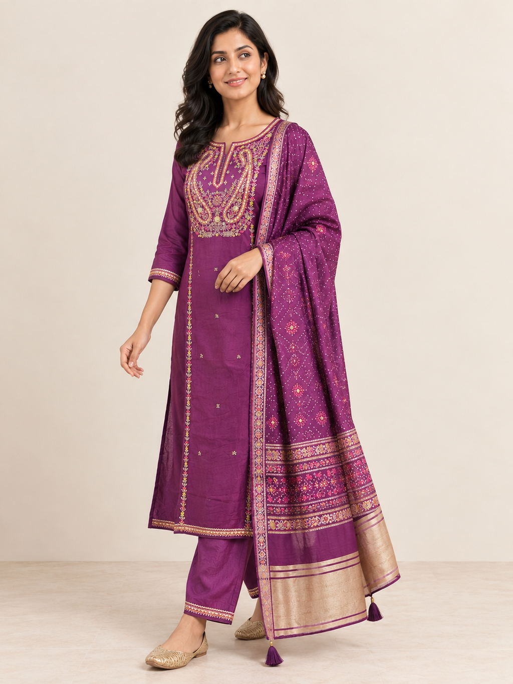 PURPEL KURTA SET FOR FESTIVE SEASON