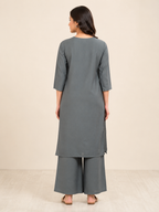 GREY COTTON KURTA WITH PANT FOR FESTIVAL