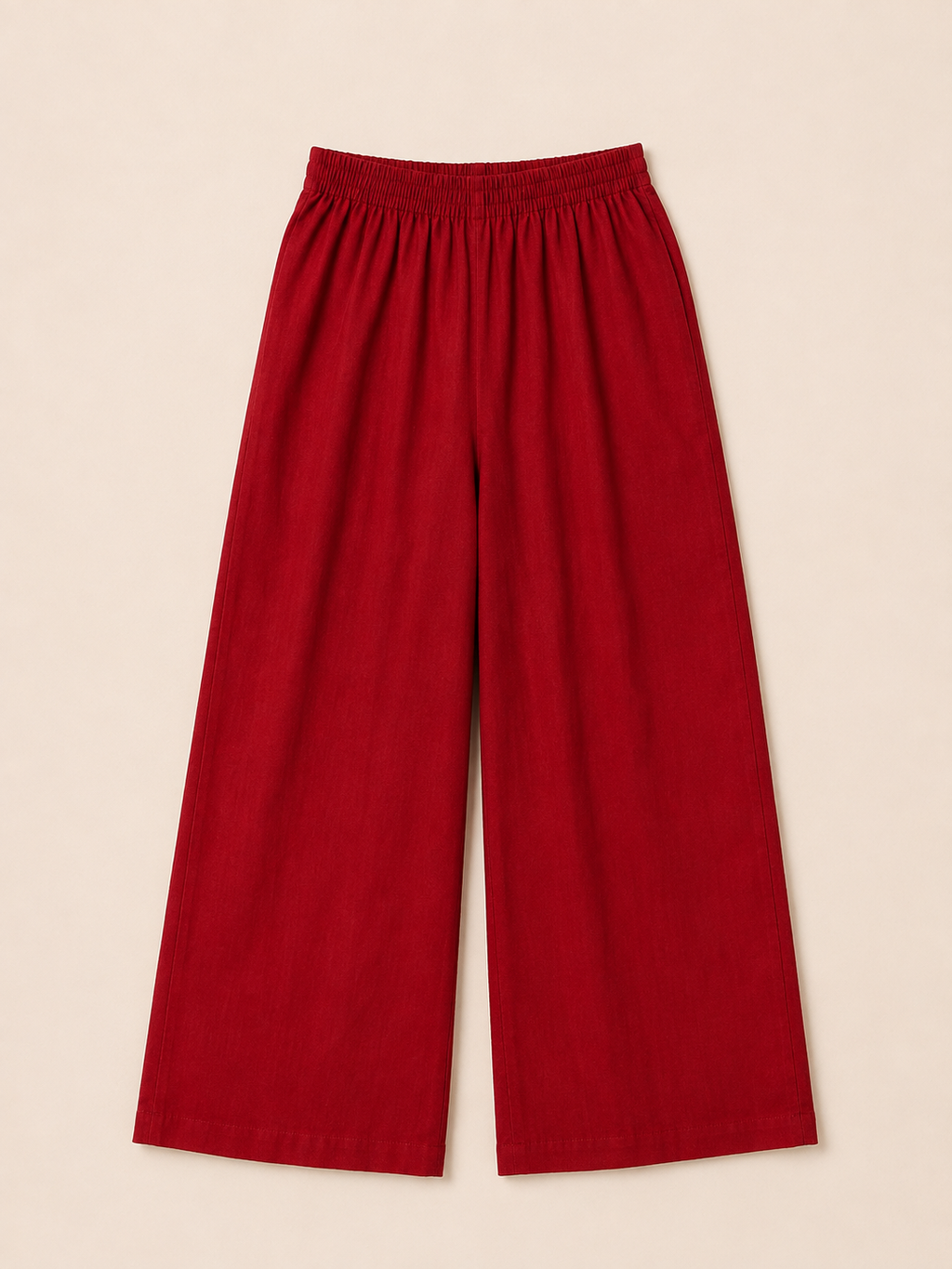 RED COTTON STRAIGHT LINE KURTA WITH PANT FOR DAY EVENT
