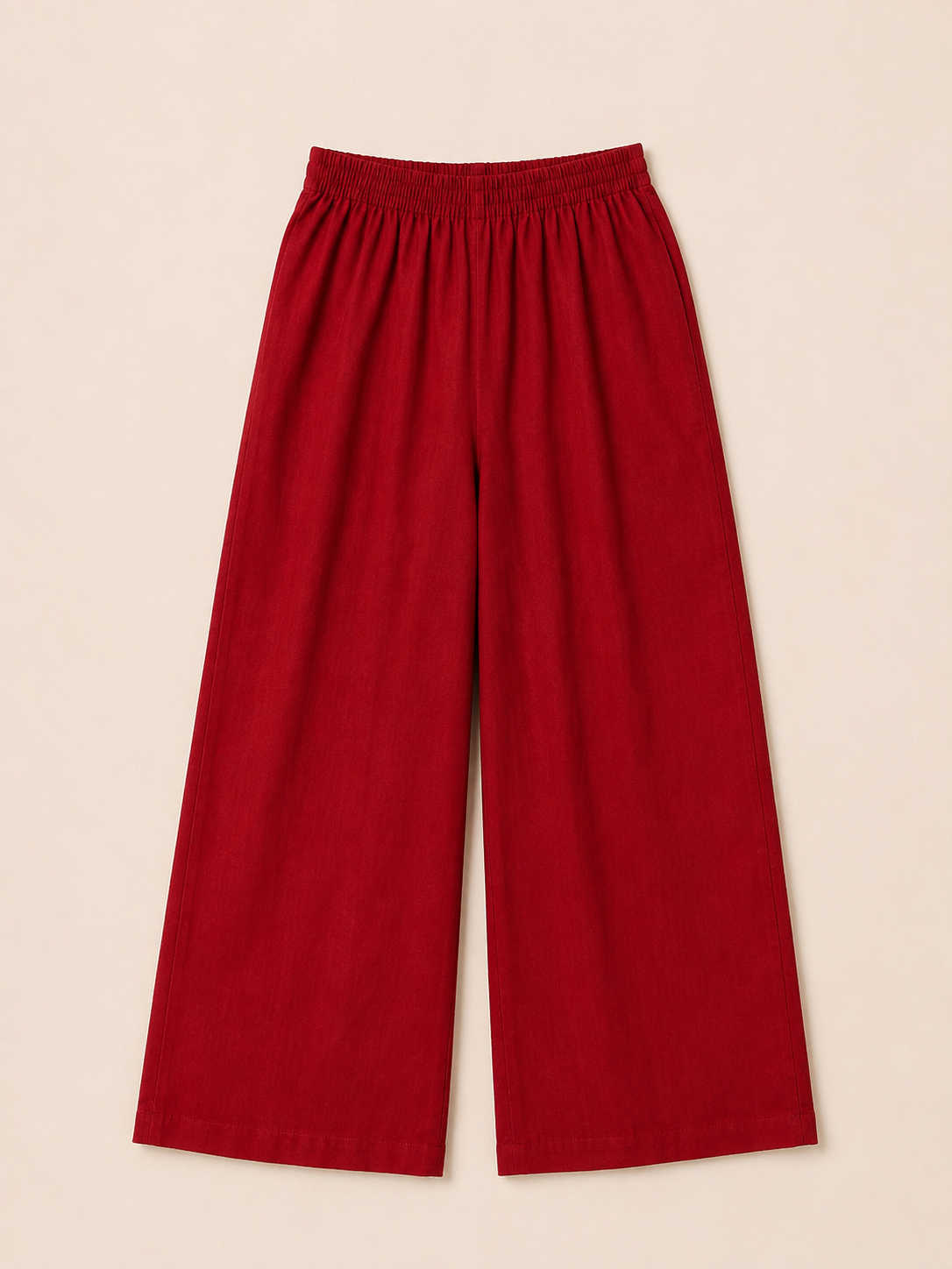 RED COTTON STRAIGHT LINE KURTA WITH PANT FOR DAY EVENT