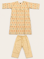 YELLOW COTTON STRAIGHT LINE KURTA WITH PANT FOR DAY OUT