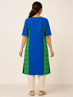 BLUE COTTON STRAIGHT LINE KURTA FOR OFFICE WEAR