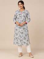 WHITE STRAIGHT LINE KURTA FOR OFFICE WEAR