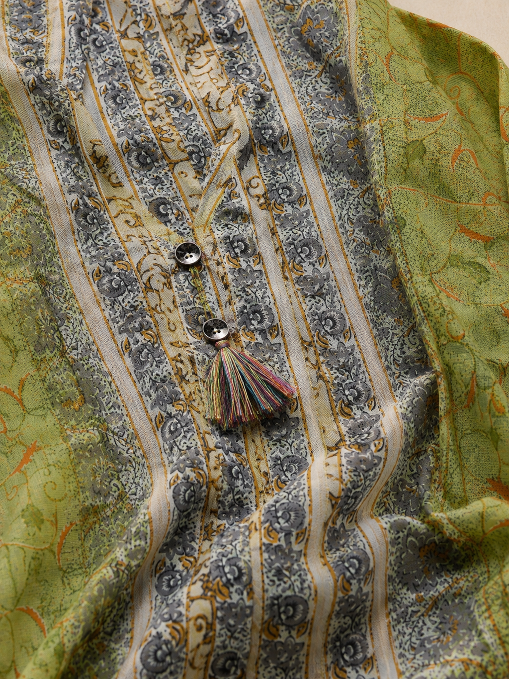 GREEN COTTON STRAIGHT LINE KURTA FOR CASUAL OUTING
