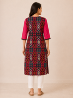 PINK COTTON STRAIGHT LINE KURTA FOR OFFICE WEAR