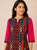 PINK COTTON STRAIGHT LINE KURTA FOR OFFICE WEAR