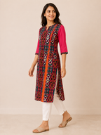 PINK COTTON STRAIGHT LINE KURTA FOR OFFICE WEAR