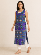 PURPLE COTTON STRAIGHT LINE KURTA FOR CASUAL WEAR