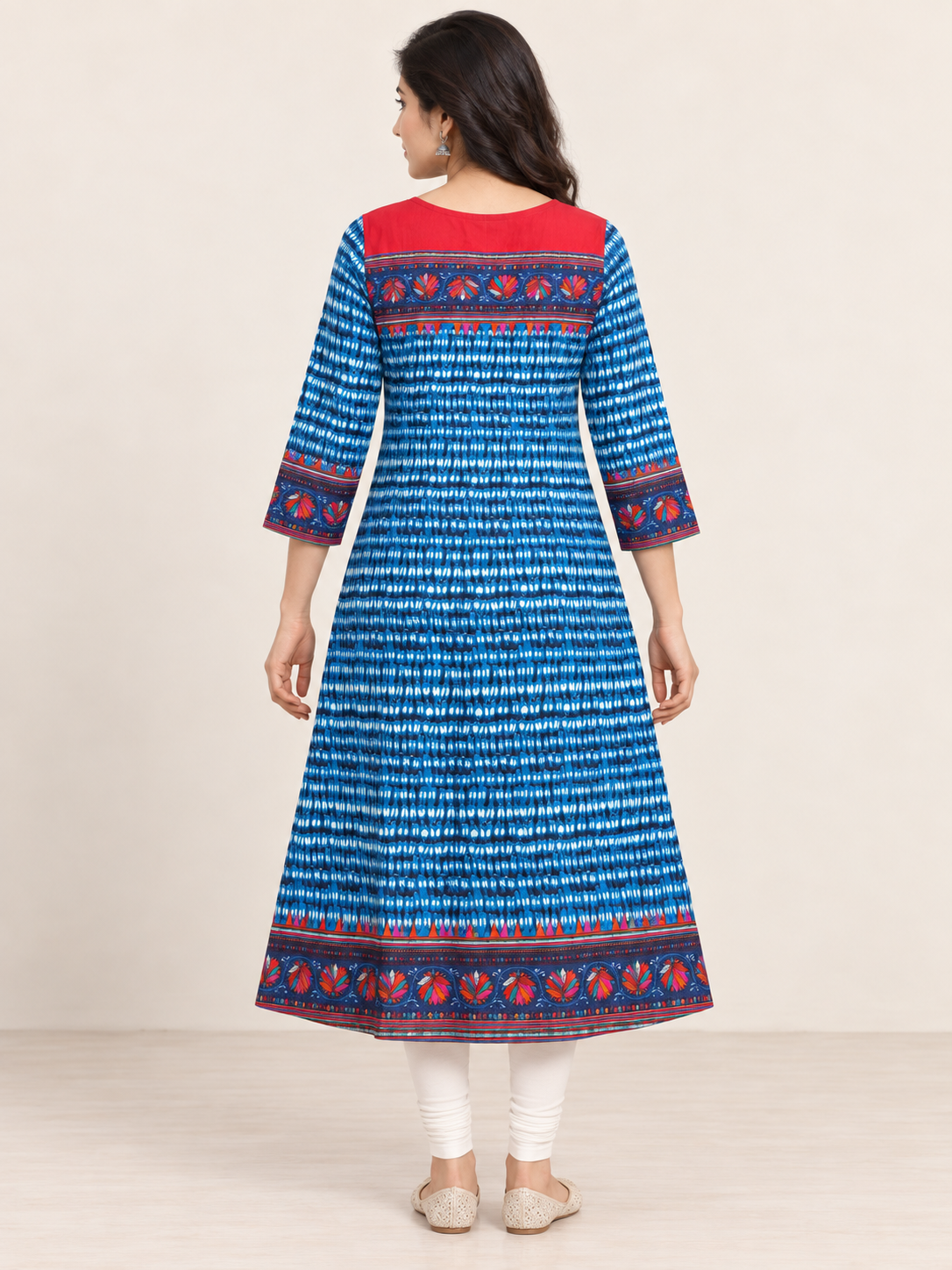 BLUE COTTON STRAIGHT LINE KURTA FOR CASUAL OUTING