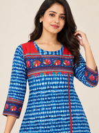 BLUE COTTON STRAIGHT LINE KURTA FOR CASUAL OUTING