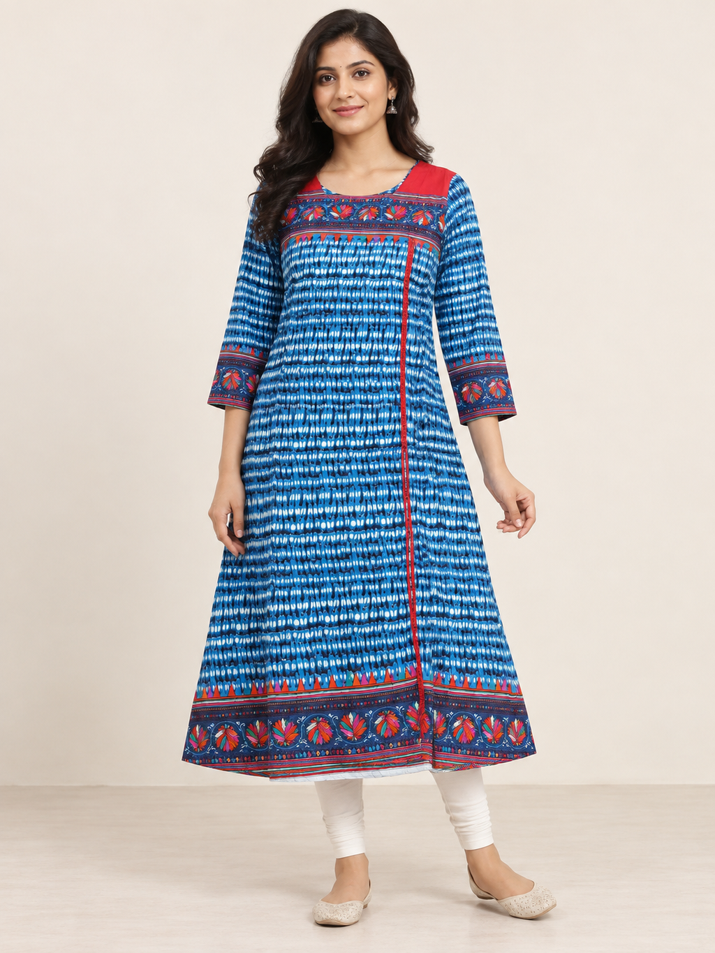 BLUE COTTON STRAIGHT LINE KURTA FOR CASUAL OUTING