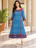 BLUE COTTON STRAIGHT LINE KURTA FOR CASUAL OUTING