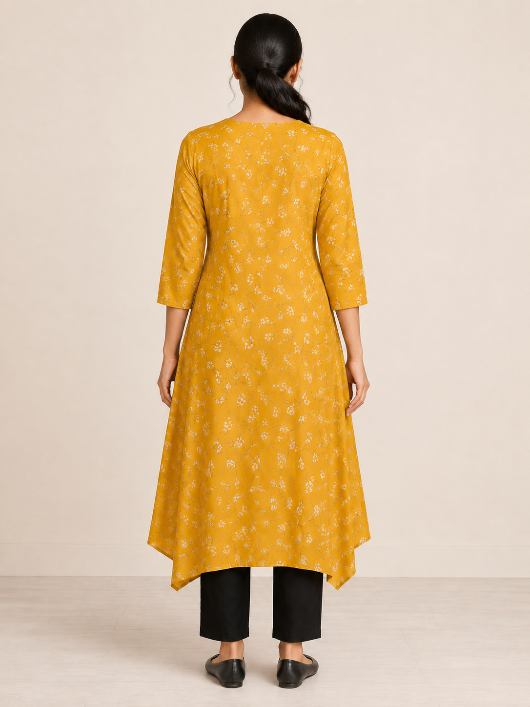YELLOW COTTON STRAIGHT LINE KURTA FOR CASUAL WEAR