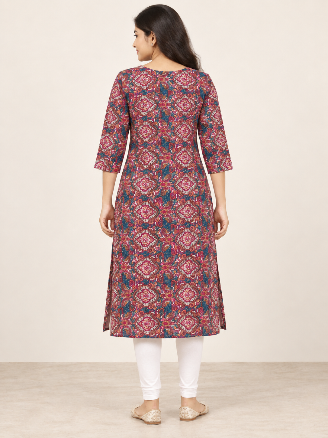 PINK COTTON STRAIGHTLINE KURTA FOR EVERYDAY