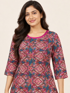 PINK COTTON STRAIGHTLINE KURTA FOR EVERYDAY