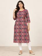 PINK COTTON STRAIGHTLINE KURTA FOR EVERYDAY