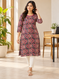PINK COTTON STRAIGHTLINE KURTA FOR EVERYDAY