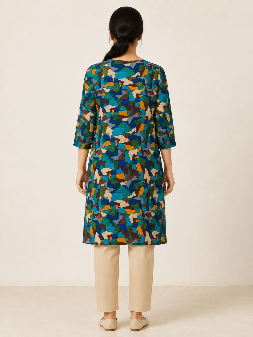 MULTI COLOR COTTON STRAIGHTLINE KURTA FOR CASUAL WEAR