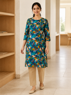 MULTI COLOR COTTON STRAIGHTLINE KURTA FOR CASUAL WEAR