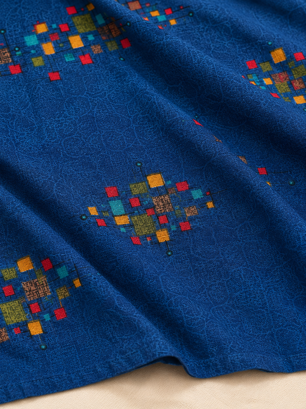 BLUE COTTON STRAIGHTLINE KURTA FOR OFFICE WEAR