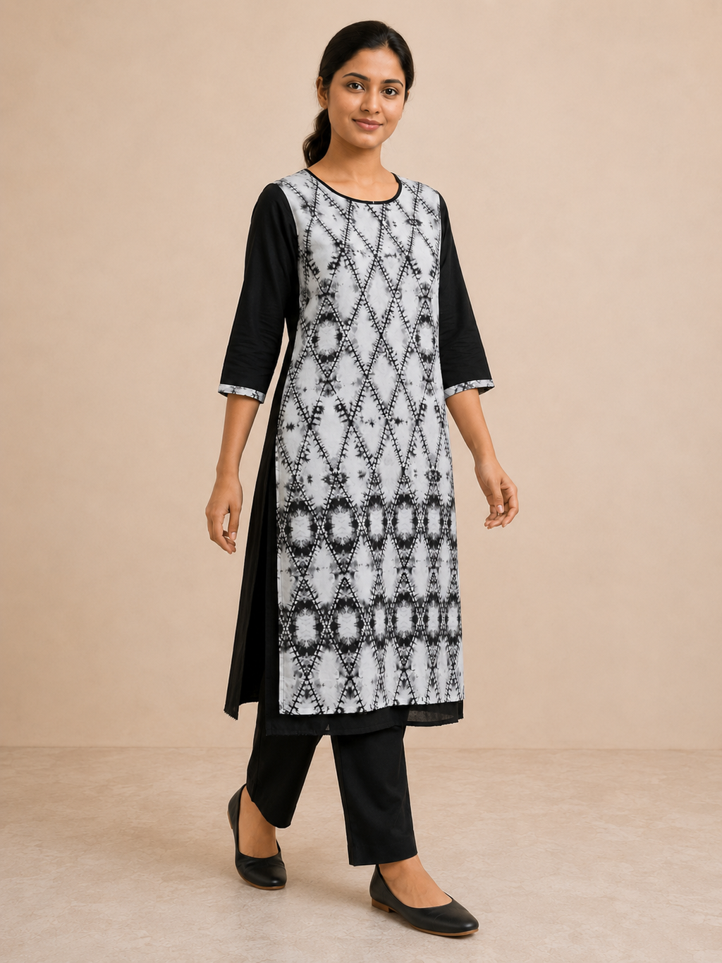 WHITE COTTON STRAIGHT LINE KURTA FOR CASUAL WEAR