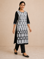 WHITE COTTON STRAIGHT LINE KURTA FOR CASUAL WEAR