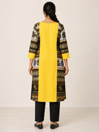 YELLOW COTTON STRAIGHTLINE KURTA FOR CASUAL WEAR