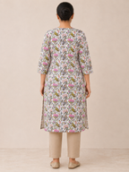 WHITE COTTON STRAIGHT LINE KURTA FOR CASUAL WEAR